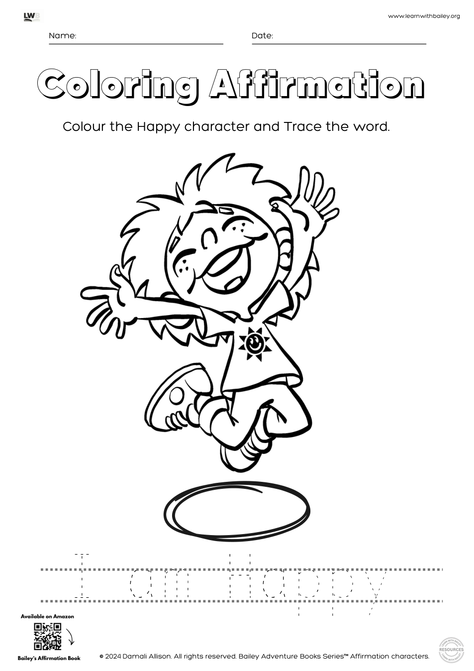 Preview of Affirmations Colour & Trace