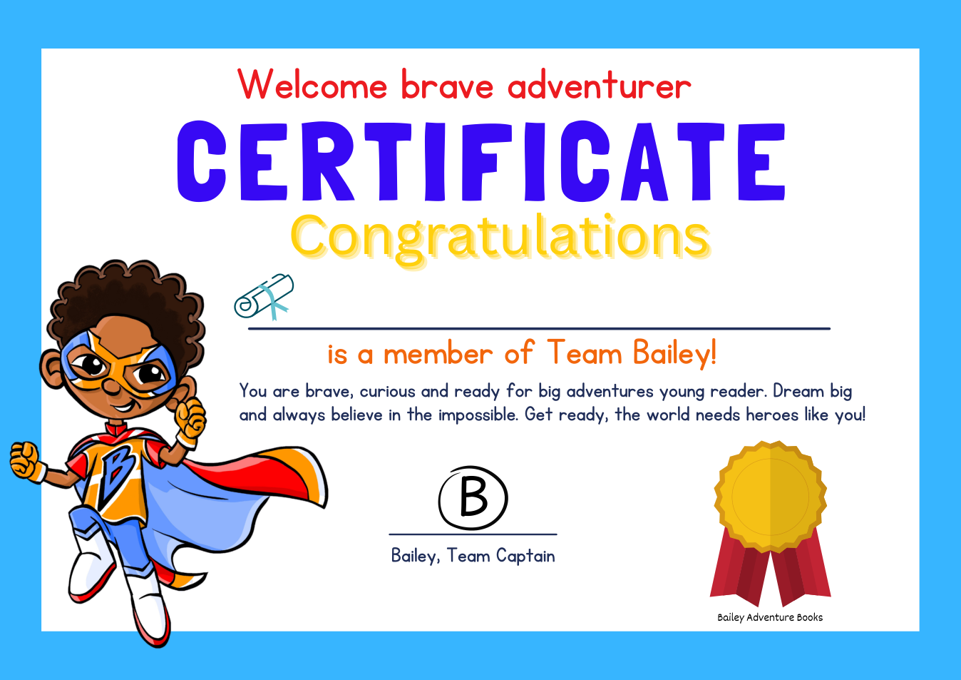 Preview of Bailey Certificate