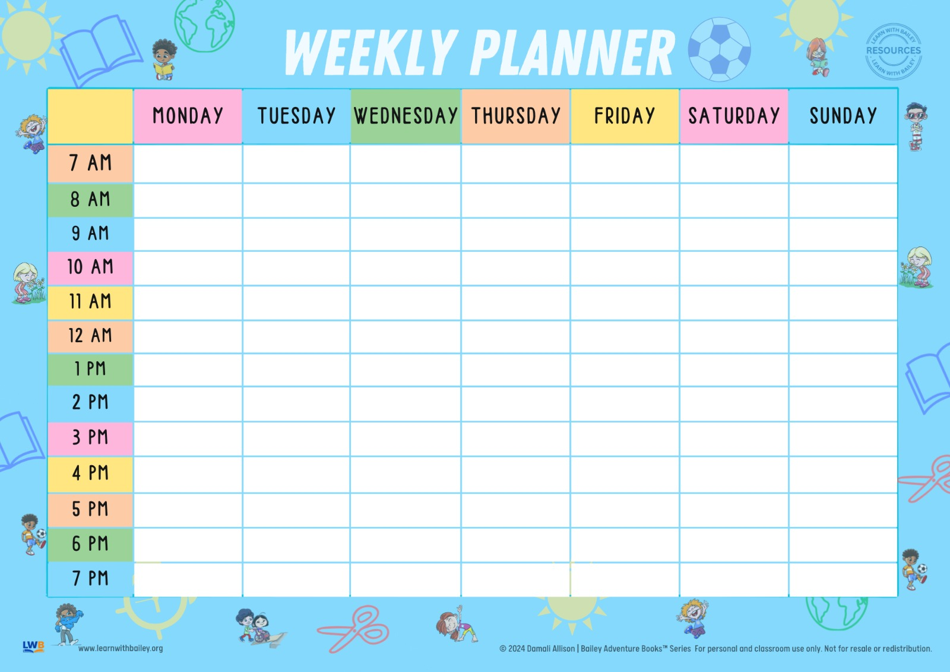 Preview of Weekly Planner